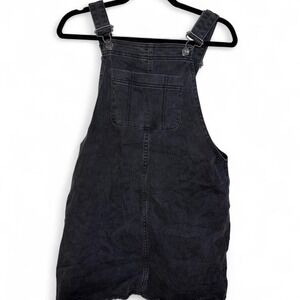 Wild Fable black denim overall mini dress size small